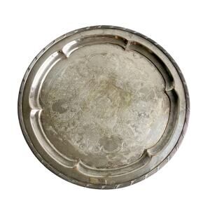 Vintage Middletown Silverware Round Serving Tray Serveware Platter Festive MSC